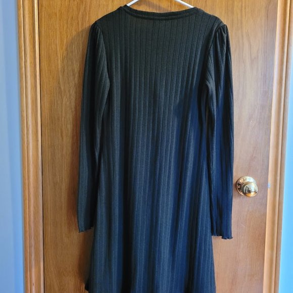 Topshop Black Button Down V Neck Frill Sleeve Dress US 10 - Picture 6 of 8